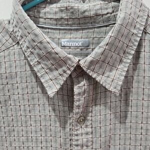 Marmot Men's Plaid Button-Down Shirt in Cream and Brown